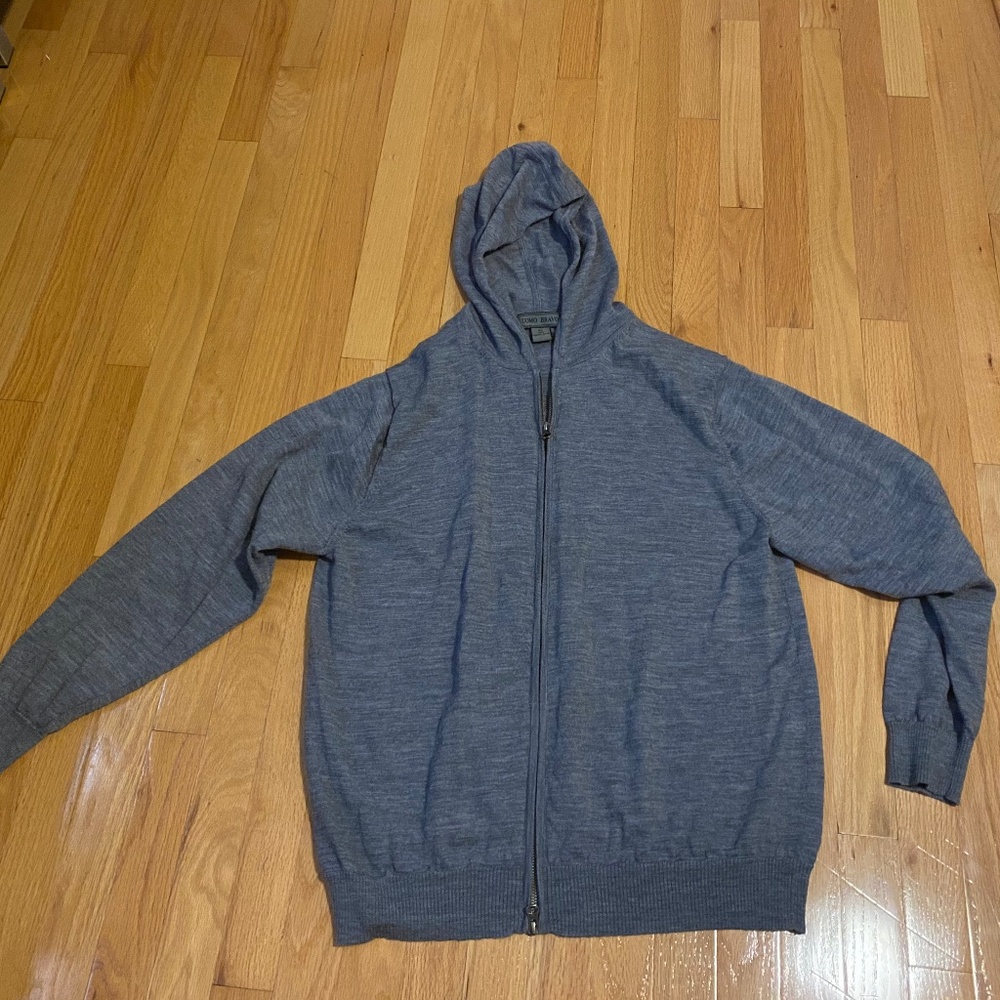Men's Uomo Bravo Gray Sweater Zip-Up